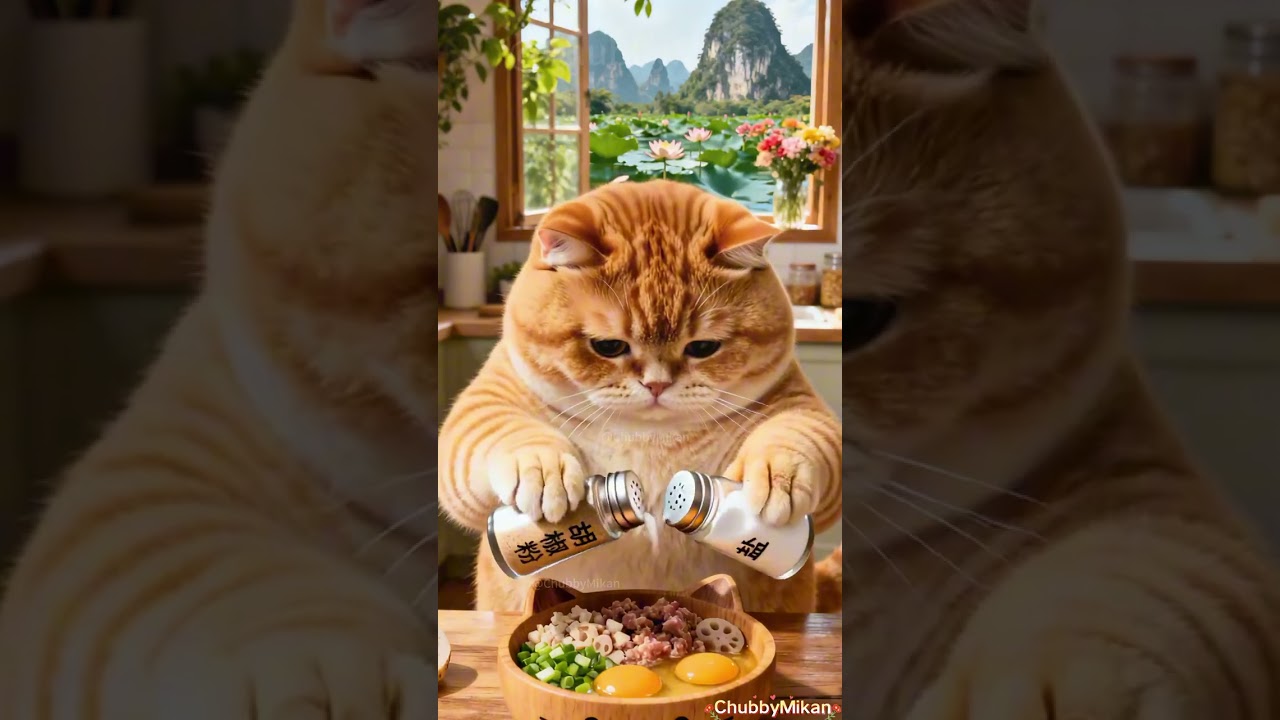 🍽️🐱 What Delicious Food Did the Orange Cat Make Today?