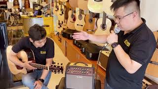 Ampli Loa ACS Live LT Chuyên Cho Guitar Và Hát, Làm Sound Card Thu Âm + Đàn Takamine GD93CE NAT