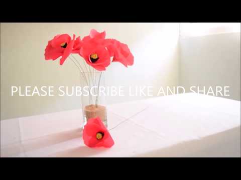 diy paper poppy flower simple paper flower youtube poppy paper flower