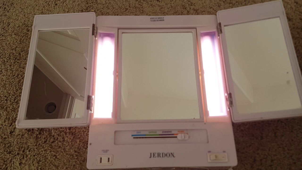 Review Jerdon Tri Fold Two Sided, How To Change Bulb In Jerdon Makeup Mirror