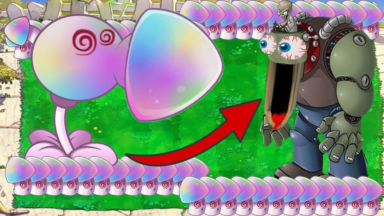1 Hypno Peashooter X Hypno Shroom Attack Giga Zomboss vs 999 Gargantuar ...