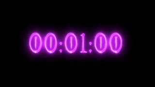 Purple Vampire Neon Timer 1 Minute (Stopwatch)