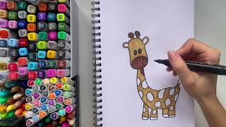 Giraffe Drawing and Colouring Easy for Kids by Colouring Kids Club 76 views 1 month ago 8 minutes, 1 second