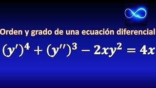 77. ORDEN Y GRADO DE UNA ECUACION DIFERENCIAL, CON EJEMPLOS