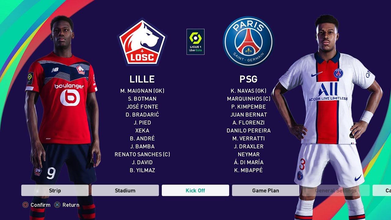 PES 2021 - Lille vs PSG | Ligue 1 | Matchday 19