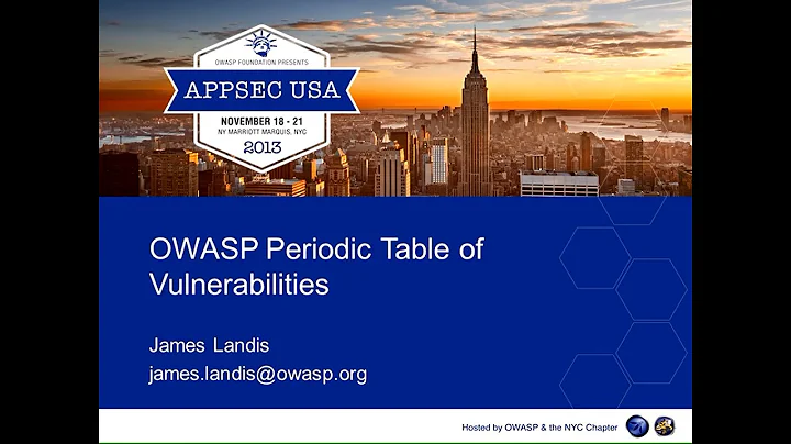 OWASP Periodic Table of Elements - James Landis