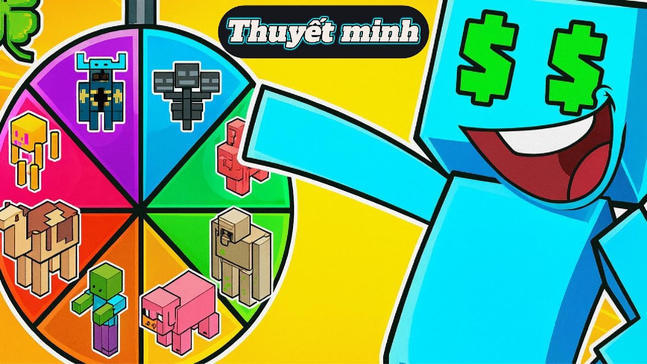 Tôi Thử Thách Tham Gia Máy Chủ Vòng Quay May Mắn Của Mob Trong Minecraft