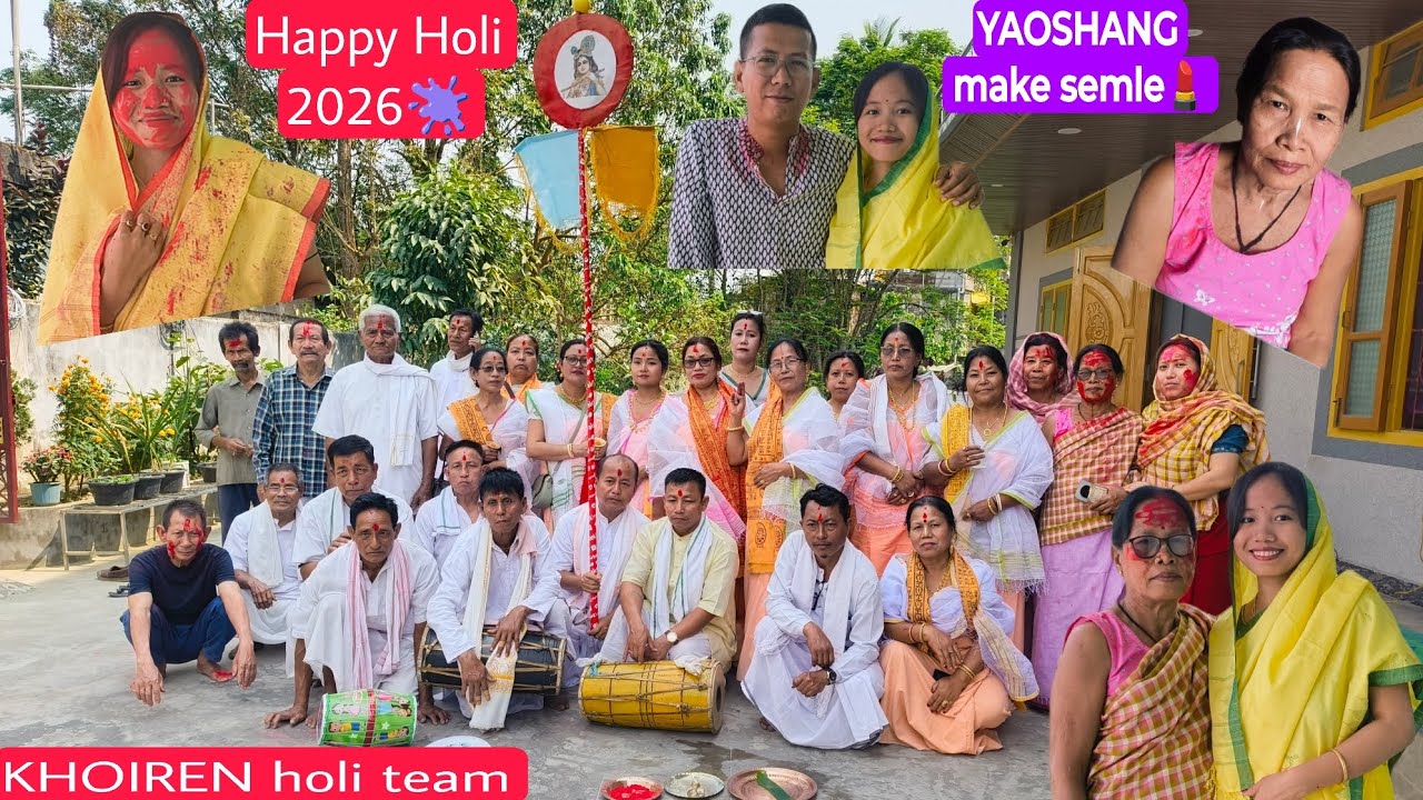 YAOSHANG Khoiren Meitei Holi yam fajaba, bikha niba chatpa Mandhau gi makeup twre *Happy Holi 2026🫟