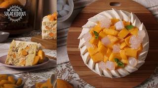 Mango bango inspired cake🥭🥥 Silent Cozy Baking