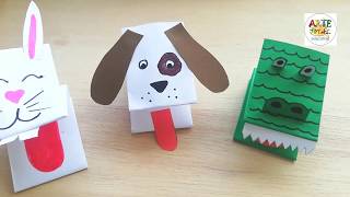 Títeres con papel - Conejito, perrito y cocodrilo