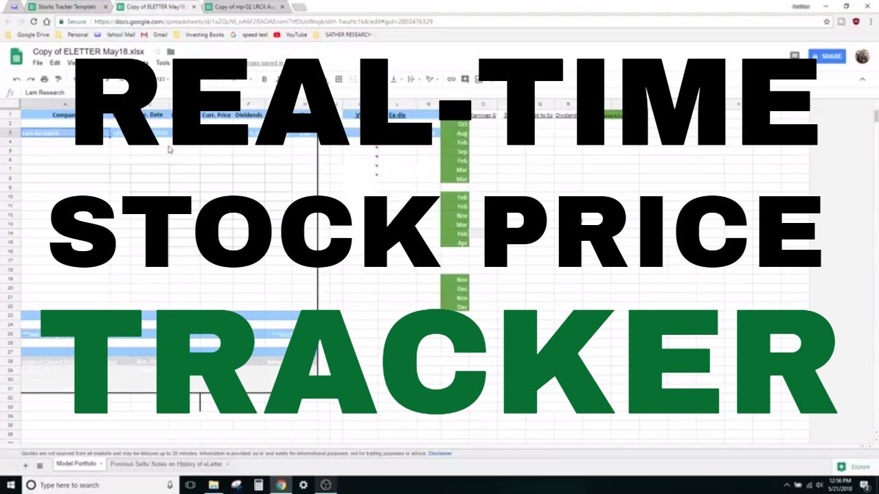 How To Track Stocks In Google Sheets Tutorial YouTube How To Track Stocks In Google Sheets Tutorial YouTube