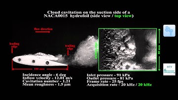 Cloud cavitation on the suction side of a NACA0015  hydrofoil