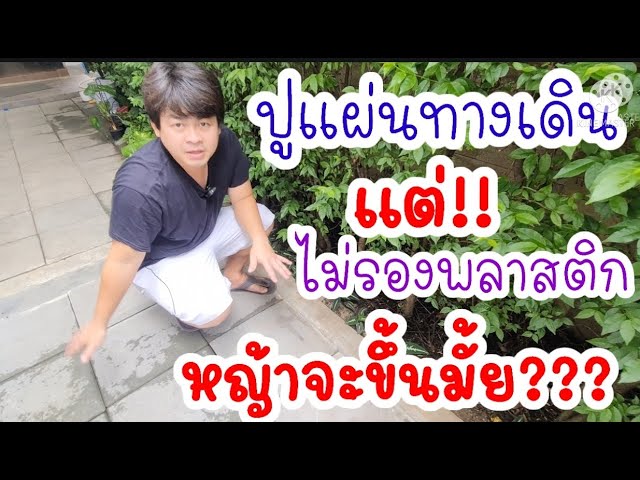 รีวิวแผ่นปูทางเดิน | ปูแบบไม่ปูแผ่นพลาสติกด้านล่าง (อัปเดตหลังปูเสร็จ 1 ปี)