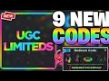 USE NOW! ⚠️UGC LIMITED CODES 2026 - UGC LIMITED ROBLOX CODES MAY 2026 - FREE ITEMS