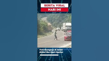 Truk Nyungsep di Jambi Akibat Bus Ugal-Ugalan