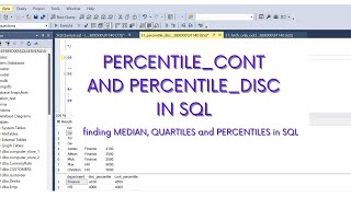 SQL|PERCENTILE_DISC and PERCENTILE_CONT|Finding Median and Quartiles in SQL|SQL Analytical functions