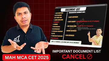 MAH MCA CET 2025 Admission 📄 | Important Documents Required | Don