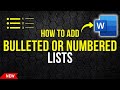 How to Add Bullet & Numbered Lists in MS Word | Easy Step-by-Step Tutorial