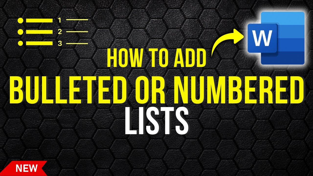 How to Add Bullet & Numbered Lists in MS Word | Easy Step-by-Step ...