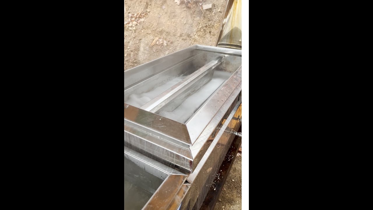 Maple syrup evaporator test boil and clean out part III (full boil with