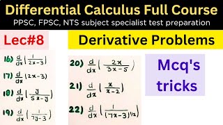 Derivative fraction questions lec#8 #mathematics #ppsc #fpsc #nts #maths #mathstricks #ms #afmathe