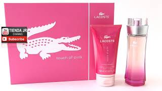 Estuche Para Dama Touch Of Pink De Lacoste 2 Piezas Perfume + Crema Para El Cuerpo
