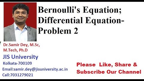 Bernoulli equations: differential equation // m.sc//b.sc//b.tech-Problem 2