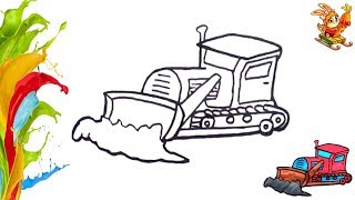Раскраска для детей БУЛЬДОЗЕР. Coloring and drawing BULLDOZER. Учим цвета. Learning colors. Раскраска для детей БУЛЬДОЗЕР. Coloring and drawing BULLDOZER. Учим цвета. Learning colors.