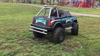 Carter Brothers mini monster truck go kart! First real test drive, and CRASH!
