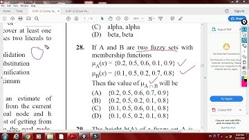 UGC NET LECTURE 1 : Fuzzy Logic Questions and Solutions