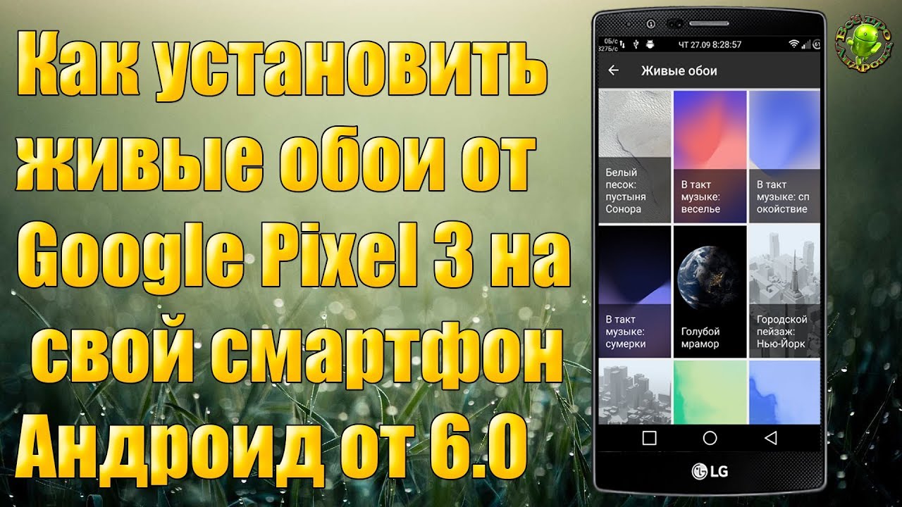 Как установить живые обои от Google Pixel 3 на свой смартфон (от 6.0)