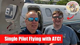 Single Pilot Flying with an Air Traffic Controller | Houston Center | Citation CJ3+