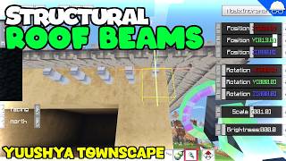 Adding Structural Beams to a Roof with the Yuushya Townscape mod and Modelling Tools #minecraft screenshot 1