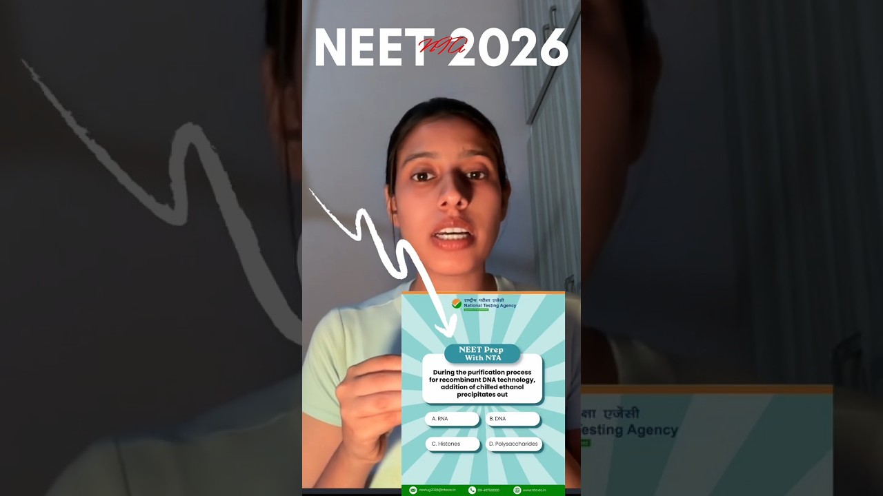 “NTA Question 😱 DNA Precipitated by Chilled Ethanol | NEET 2026”
