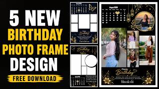🔥 New Birthday Collage Photo Frame PSD 2027 | Free Download | Editable Photoshop screenshot 5