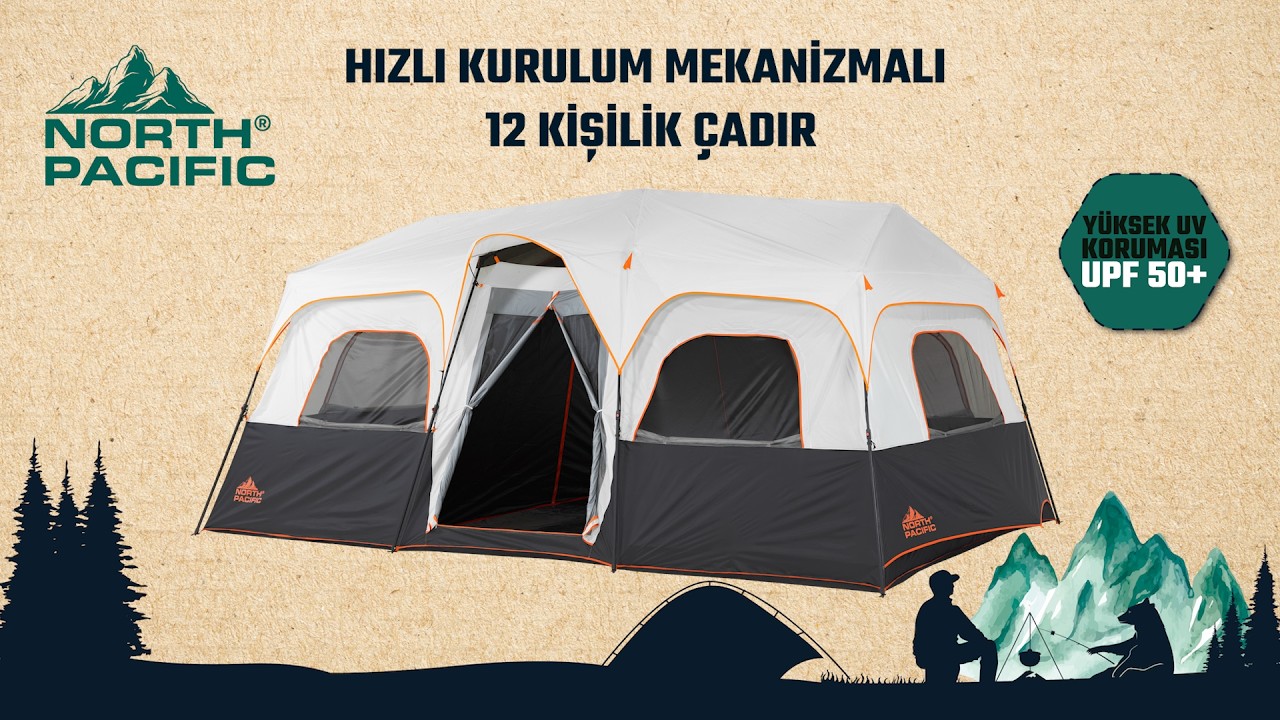 12 Kişilik 3 Odalı Dev Çadır | Kalabalık Kampın En Rahat Hali!