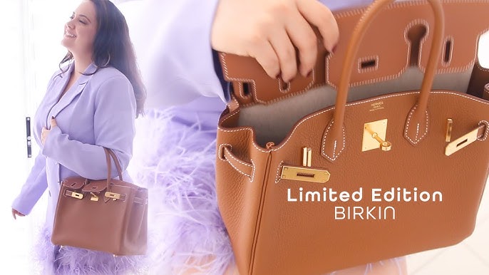 NIB HERMES 2021 Birkin 25 Limited Edition "In and Out" Swift  Leather Biscuit PHW