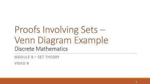 M8 V9 Proofs Involving Sets - Venn Diagram Example