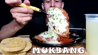 FRANGO PARMEGIANA, STEAK E SUCO DE ABACAXI - ASMR MUKBANG (sons de mastigação)