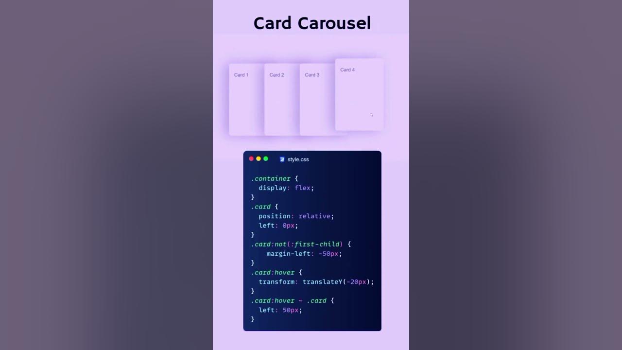 Easy way to make Card Carousel on CSS, hover version | #css #css3 # ...