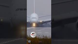 Emirates A380 Wet Runway