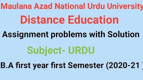 Assignment problems with solution of Urdu paper-1 (