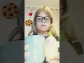 Eating cookie and water