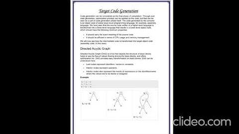 Compiler Construction Lecture #13: Target Code Generation