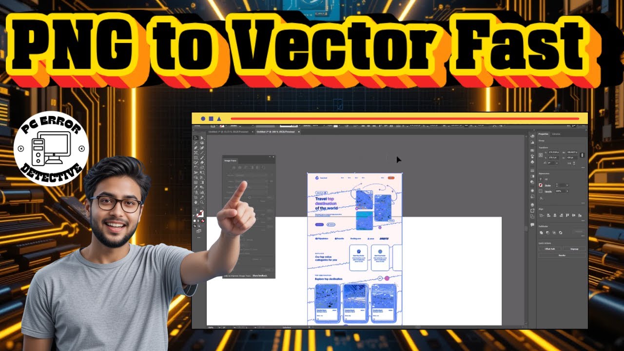 How To Convert PNG File To Vector In Adobe Illustrator | Step-By-Step ...
