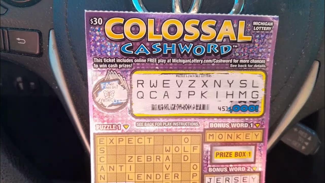 HUGE WIN Colossal Cashword Michigan Lottery 11/15/23 YouTube