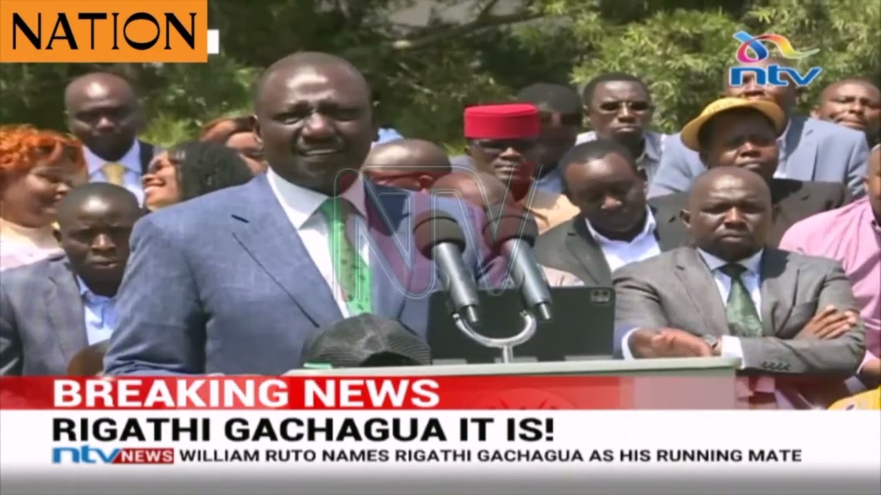 KENYAN POLLS: William Ruto names Rigathi Gachagua as running mate