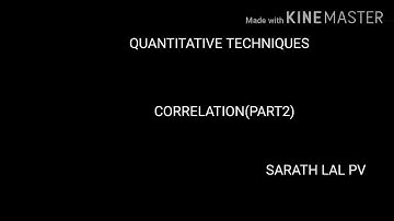 Quantitative Techniques Correlation Part2