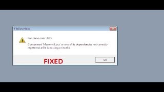 Błąd wykonania 339 comdlg32.ocx Windows 7. 32-bitowy