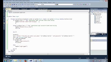 Membuat form login pada VB Net dan Ms  Access 2010
